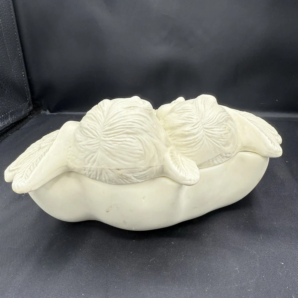 Vintage Angel Cherubs Porcelain Trinket And Jewelry Box Gothic‎ Victorian Style